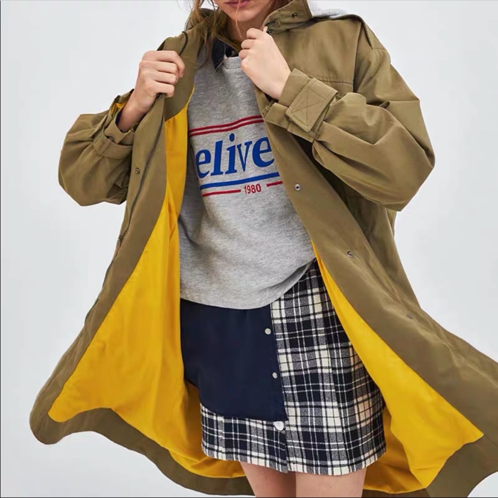 Worn twice Zara hooded trench coat - Picture 7 of 10
